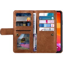 Mays Boutique Iphone 12/12 Için Flip Case Pro Kickstand 9 Kart Yuvaları Cüzdan Kordon Pu (Yurt Dışından)