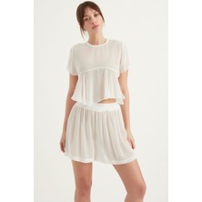 Yoncaekspres Kısa Şifon Bluz