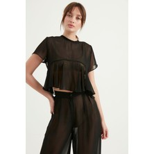 Yoncaekspres Kısa Şifon Bluz