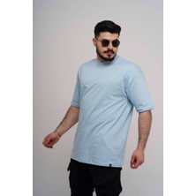 Estola Erkek Over Size Basic Sade T-SHIRT%100 Pamuklu Kalın Dokulu Kumaş Bisiklet Yaka