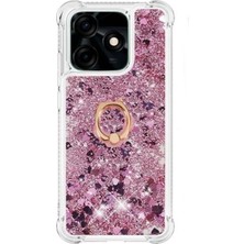 Gpack Tecno Spark 10C Kılıf Milce Sulu Yüzüklü Silikon Arka Kapak Pembe