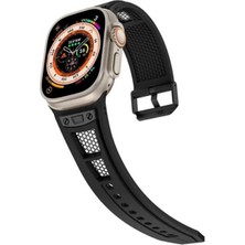 Gpack Apple Watch Ultra 2 Kordon Hava Boşluklu Soft Silikon Siyah