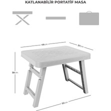 Pikas Portatif Katlanabilir Masa, Piknik Masası, Balkon Sehpası,