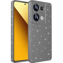 Case 4u Xiaomi Redmi Note 13 Pro 4g Kılıf Kamera Korumalı Simli Lüks Koton Kapak Gri