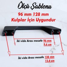 Badem10 Lord Kulp 128 mm Siyah Metal Mobilya Mutfak Çekmece Dolap Dolabı Kulpları Kapak Kulbu Kulpu 12.8 cm