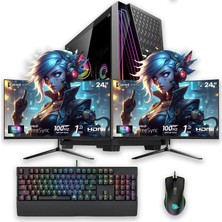 İzoly E-Vix Theseus I5-10400F 16GB 512GB M.2 Nvme Rx 580 8gb 24" + 24" Oyuncu Masaüstü OEM Seti