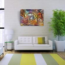 Soyut , Turuncu ve Mavi Tonlar Face Kanvas Tablo 50 x 70