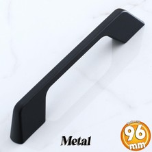 Badem10 Lord Kulp 96 mm Siyah Metal Mobilya Mutfak Çekmece Dolap Dolabı Kulpları Kapak Kulbu Kulpu 9.6 cm