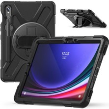 AktarMobile Galaxy Tab S9 Fe 10.9" SM-X510 Uyumlu Kılıf Askılı Standlı Defender Üstün Koruma Zırh Tank