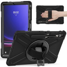 AktarMobile Galaxy Tab S9 Fe+ Plus 12.4" SM-X610 Uyumlu Kılıf Askılı Standlı Defender Üstün Koruma Zırh Tank