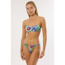 Ayyıldız 4610 Parlak Mavi Straplez Bikini Takımı