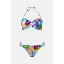 Ayyıldız 4610 Parlak Mavi Straplez Bikini Takımı