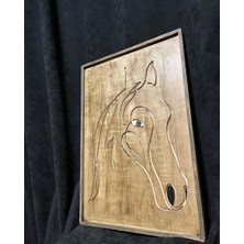 CIGIL WOOD Horse Ahşap Bohem Tablo