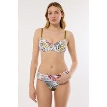 Ayyıldız 4611 Beyaz Desenli Bikini Takımı