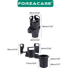 Forzacase Karbonfiber Görünümlü 2in1 Multifonksiyonel Araç Içi Bardak Tutucu - FC551