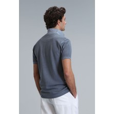 Lufian Erkek Vernon Smart Polo T-Shirt 111040163 Koyu Gri