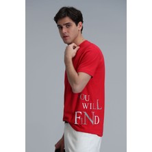 Lufian Erkek Potter Modern Grafik T-Shirt 111020221 Kırmızı