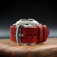 North's Nature Apple Watch Uyumlu Deri Saat Kordonu Kırmızı