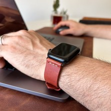 North's Nature Apple Watch Uyumlu Deri Saat Kordonu Kırmızı