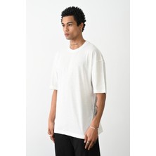 Hanclo Pamuk Basic Avrupa Kalıp/oversize Fit Kesim Bisiklet Yaka Kısa Kollu T-Shirt