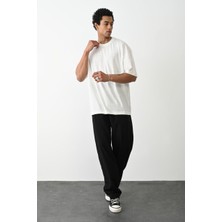 Hanclo Pamuk Basic Avrupa Kalıp/oversize Fit Kesim Bisiklet Yaka Kısa Kollu T-Shirt