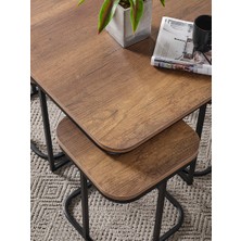 Sedaş Living Units Pelikan 4+1 Barok Ahşap Siyah Metal Ayak Takım Sehpa Sedaş_lıvıng_unıts_sehpa