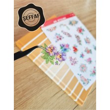Sweet Twins - Şeffaf Floral & Leaf Temalı Laptop Notebook Telefon Tablet Ajanda Sticker Seti