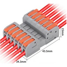 Koodmax 10 Adet Hızlı Kablo Ekleme Birleştirme Konnektörü - Altılı Klemens - Bağlantı Kesme Özellikli