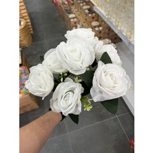 Konak 7li Gül Demet Beyaz Açık (Yapay Çiçektir)