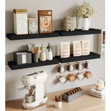 Yggdrasil Home Decor Dekoratif Doğal Ahşap  2’li  Takım  85x15x4 cm (Gizli Aparatlı Raf)