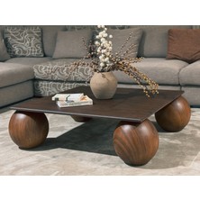 Velura Home & Living Top Sehpa & 4 Küre Orta Sehpa & Cam Sehpa & Tabla Ahşap Sehpa