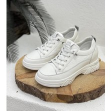 Benetton Guja 24Y314 Gizli Topuk Deri Kadın Sneaker Ayakkabı