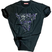 Bluu  Baskılı Tişört Outdoor Normal Kalıp Tshirt