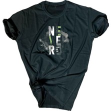 Bluu  Baskılı Tişört Outdoor Normal Kalıp Tshirt