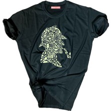 Bluu  Baskılı Tişört Outdoor Normal Kalıp Tshirt