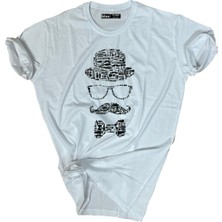 Bluu  Baskılı Tişört Outdoor Normal Kalıp Tshirt