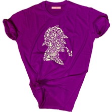 Bluu  Baskılı Tişört Outdoor Normal Kalıp Tshirt