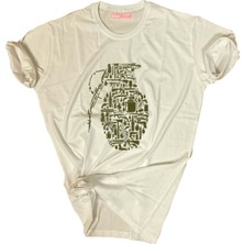 Bluu  Baskılı Tişört Outdoor Normal Kalıp Tshirt