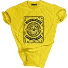 Bluu  Baskılı Tişört Outdoor Normal Kalıp Tshirt