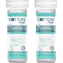 Cotton Soft Cottonsoft Makyaj Temizleme Pedi  Saf Pamuk 70 Adet (2'li Set)