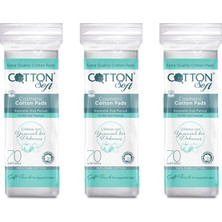 Cotton Soft Cottonsoft Makyaj Temizleme Pedi  Saf Pamuk 70 Adet (3'lü Set)