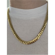 Pinery Jewels 60 cm Örme Zincir Çelik Kararmaz Kadın Gold Kolye