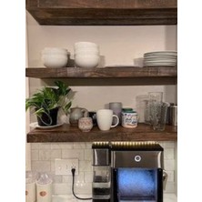 Yggdrasil Home Decor Dekoratif Doğal Ahşap  2'li Takım 50x15x4 cm  (Gizli Aparatlı Raf)