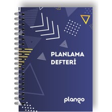 Plango Mavi Üçgenler Günlük Planlayıcı Defter - Daily Planner - Ders Çalışma Planlayıcı Defteri - Planlama Defteri