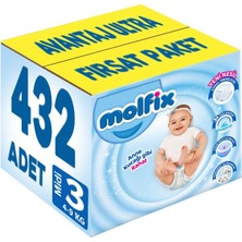 Molfix Bebek Bezi Beden:3 (4-9kg) Midi 432 Adet Avantaj Ultra Fırsat Pk