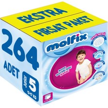 Molfix Külot Bebek Bezi Beden:5 (12-17KG) Junior 264 Adet Ekstra Fırsat Pk