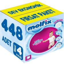 Molfix Külot Bebek Bezi Beden:4 (9-14KG) Maxi 448 Adet Dev Ekonomik Fırsat Pk