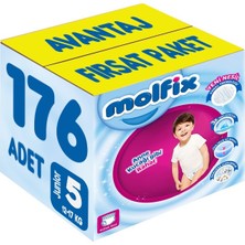 Molfix Külot Bebek Bezi Beden:5 (12-17KG) Junior 176 Adet Avantaj Fırsat Pk