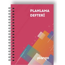 Plango Kırmızı Kareler Günlük Planlayıcı Defter - Daily Planner - Ders Çalışma Planlayıcı Defteri - Planlama Defteri