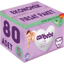 Canbebe Bebek Bezi Beden:5 (11-18KG) Junior 80 Adet Ekonomik Fırsat Pk